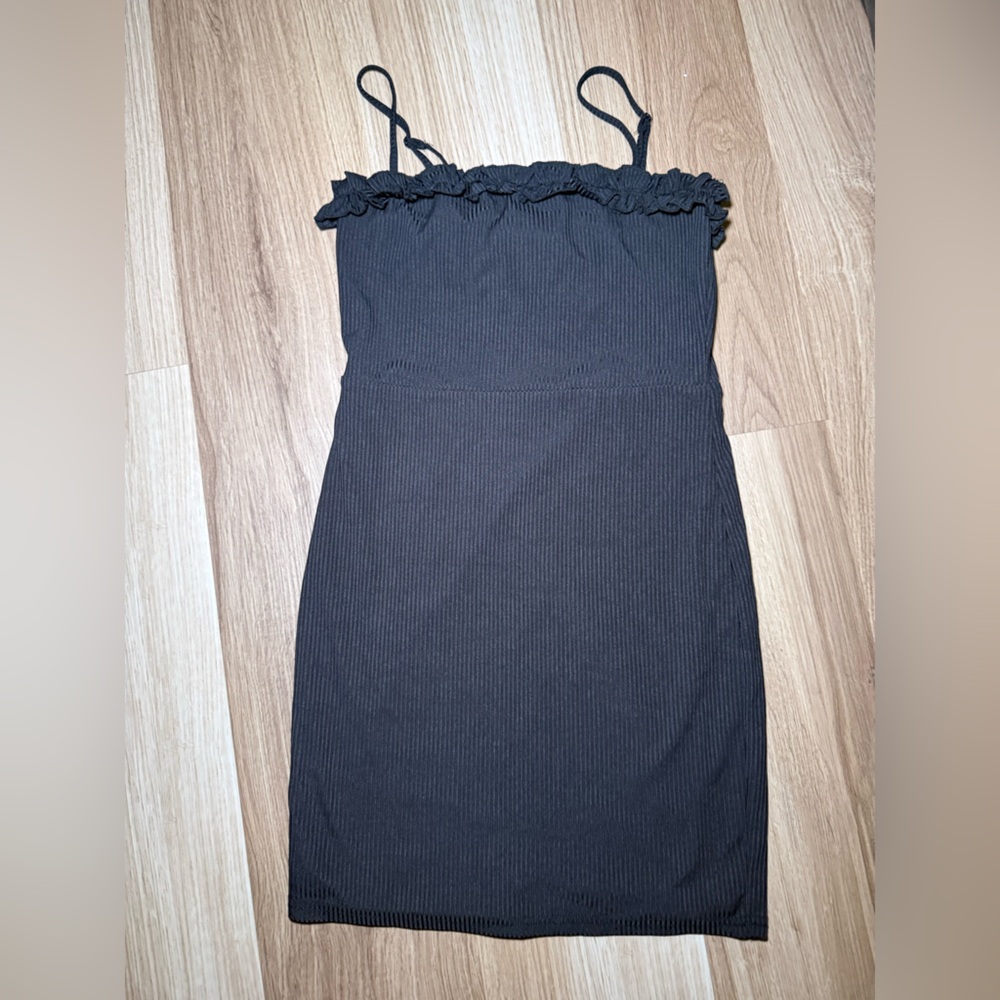 Forever 21 black mini dress with ruffles